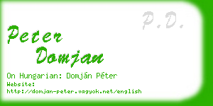 peter domjan business card