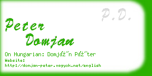 peter domjan business card